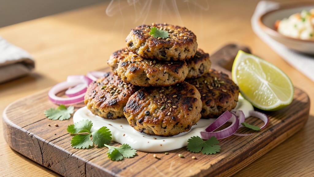 Black Bean Patties Indian Recipe: Spiced Turmeric and Cumin Crunch Topped