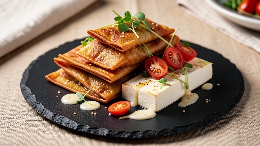 Bean Curd Wrapper Recipe: Crispy Tortilla Layers With Melty Bean Cheese Rivers