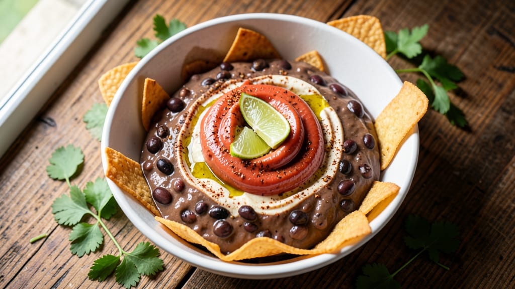 Black Bean and Chip Dip Recipe: Crunchy Tortilla Crowns Over Smoky Spice Rivers