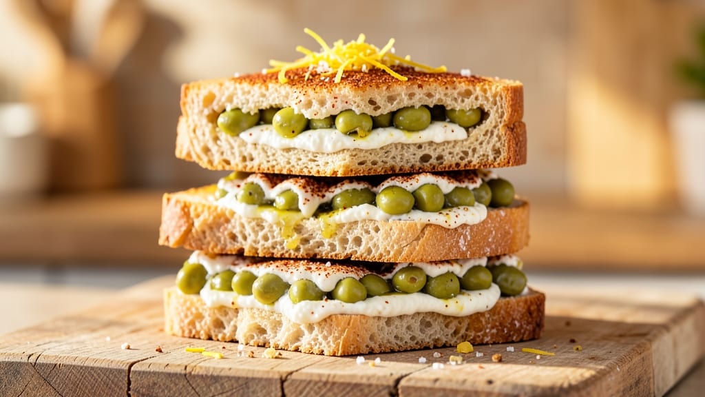 Broad Bean Sandwiches Recipe: Crunchy Toasted Crust With Silky Bean Filling