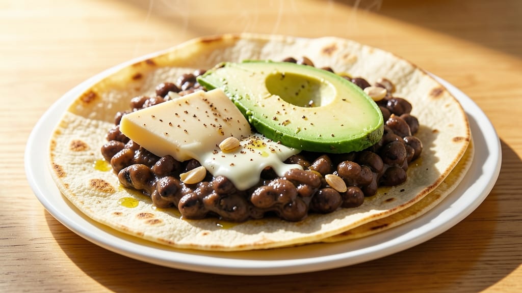 Black Bean Lunch Recipe: Crispy Tortilla Crowns Over Spiced Cheese Streaks