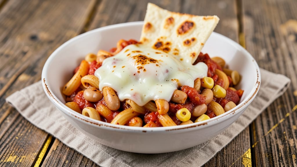Baked Bean and Pasta Recipe: One-Pot Creamy Crunch With Smoky Tortilla Crowns