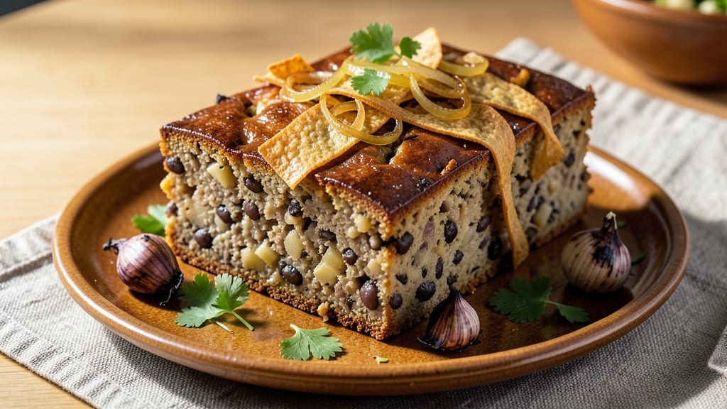 Bean Loaf Recipe Vegetarian: Crispy Tortilla Crowns Over Melty Cheese Streaks