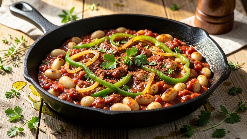 Bean Shakshuka Recipe: Crispy Eggs Poached in Spiced Tomato-Bean Sauce