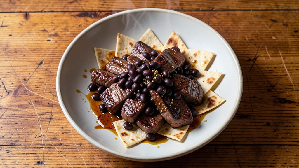 Beef and Black Bean Chinese Recipe: Wok-Seared Umami with Crispy Tortilla Crowns