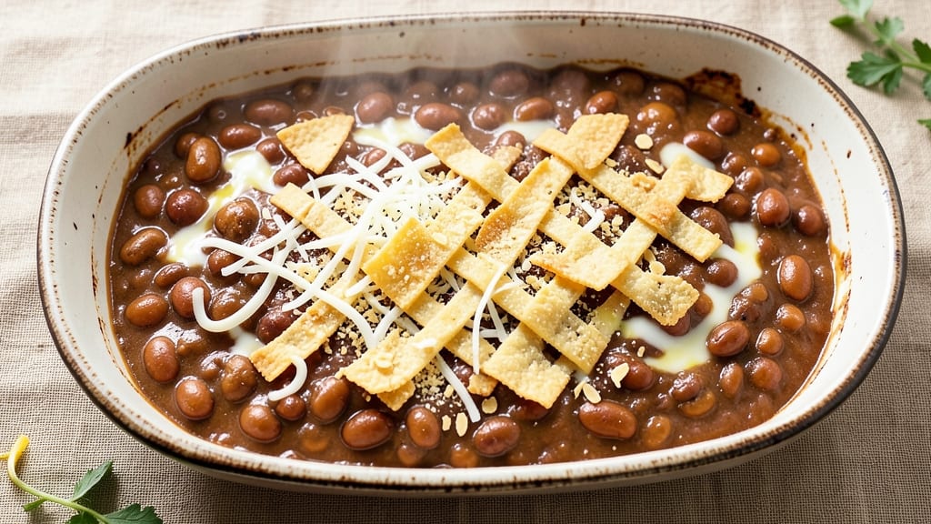 Bean Bean Casserole Recipe: Smoky Tortilla Crunch Over Melty Cheese Streaks