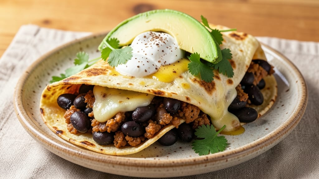 Black Bean and Refried Bean Burrito Recipe: Smoky Cumin Crunch Over Creamy Bean Layers