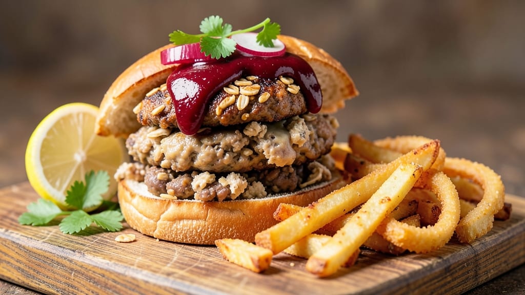 Bean Burger and Flowtato Fries Recipe: Crispy-Crusted Bites with Sweet Spud Perfection