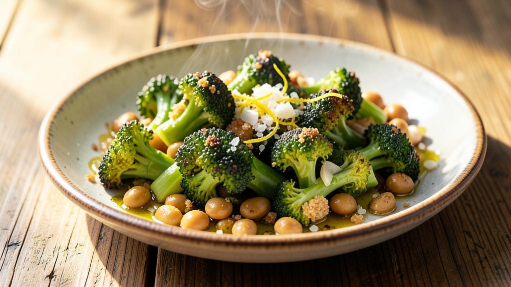 Broccoli Garbanzo Bean Recipe: Crispy-Topped Protein-Packed Side Dish